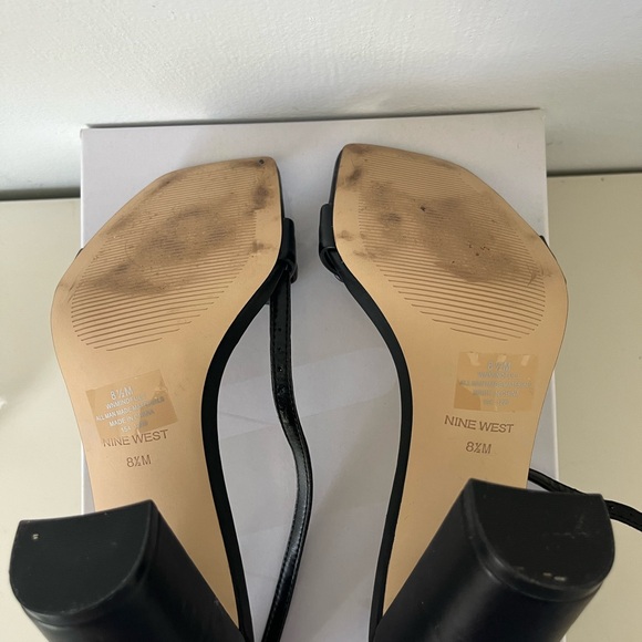 Nine West Black Chunky Heel Sandals - Picture 7 of 7